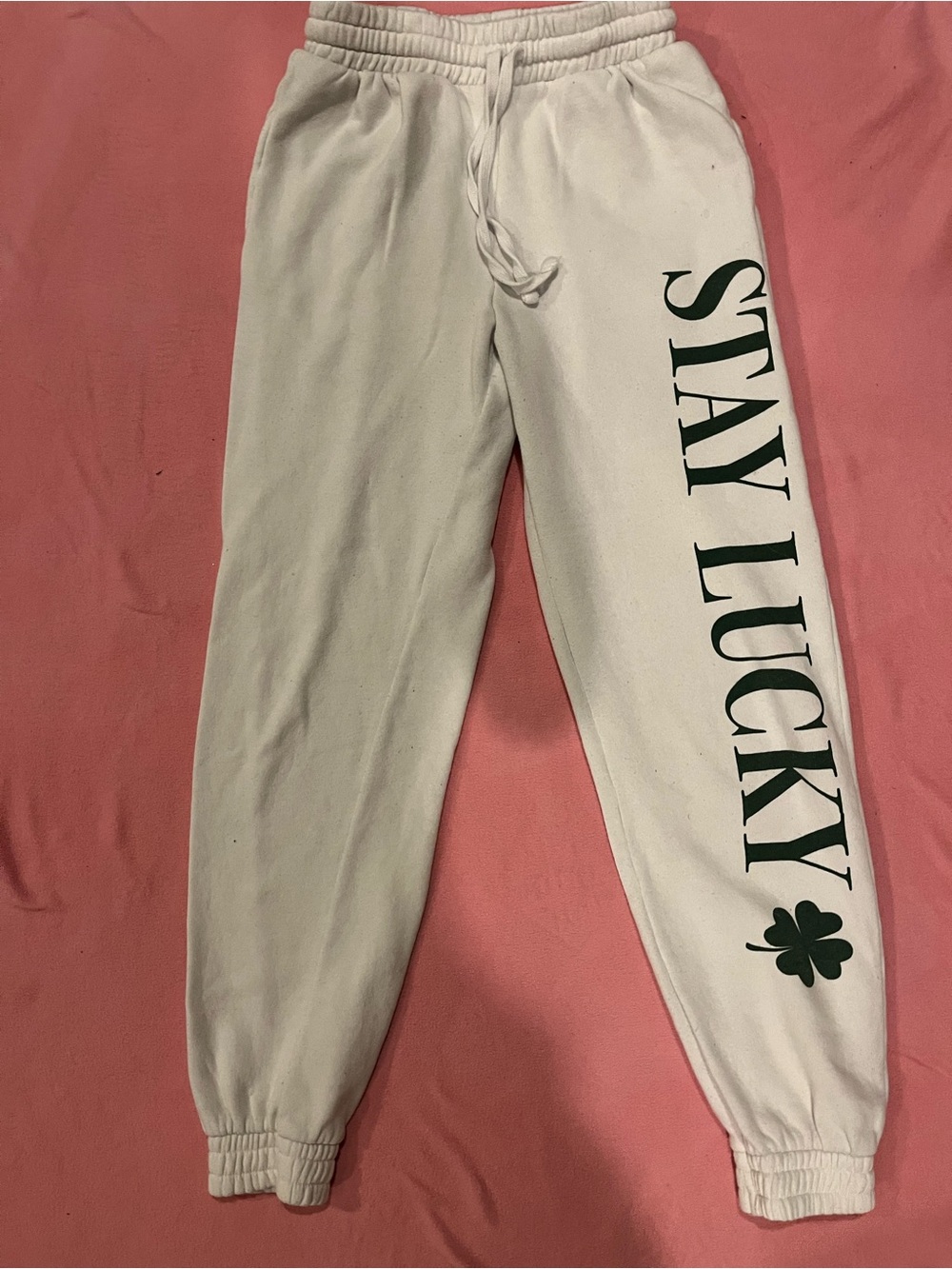 Stay Lucky Cream Sweatpants